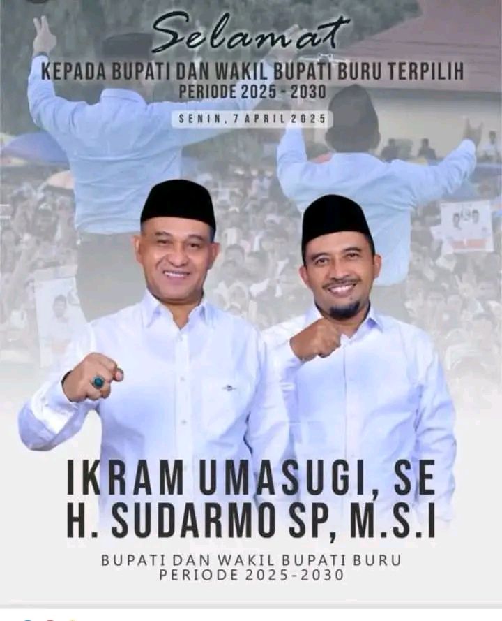 Selamat atas terpilihnya Bupati Buru periode 2025-2030